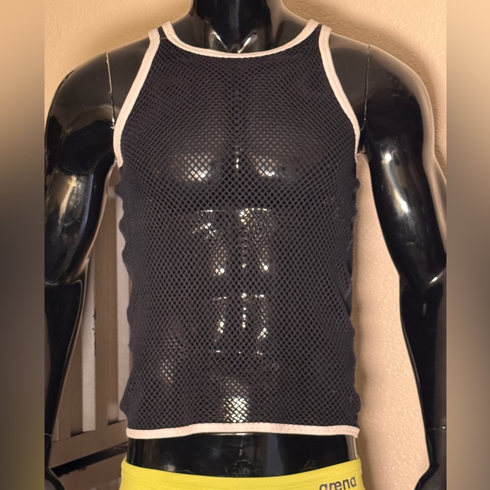 Black and White Mesh Tank Top